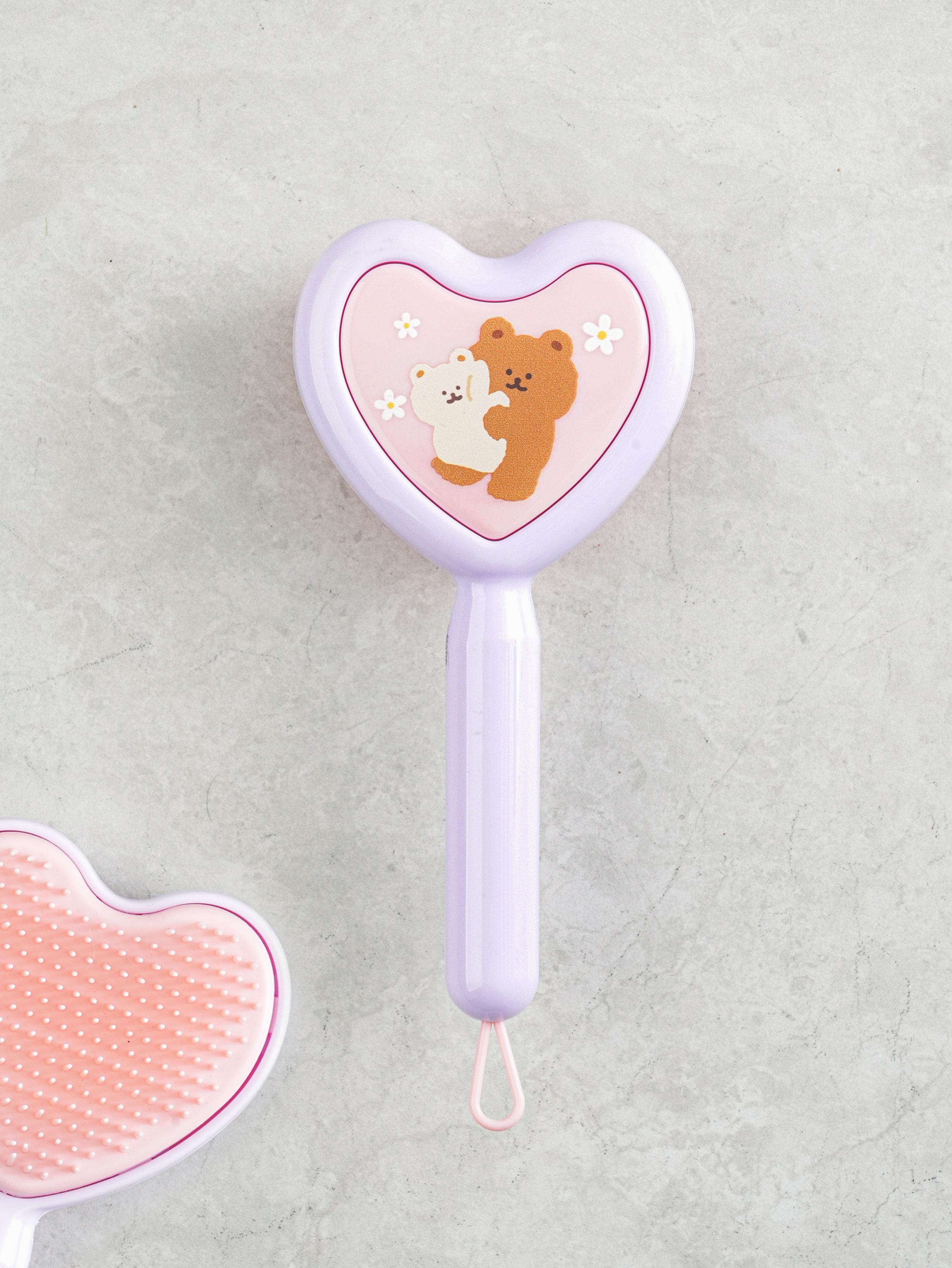Cute Heart Shape Hair Brush for Detangling & Styling 1ea