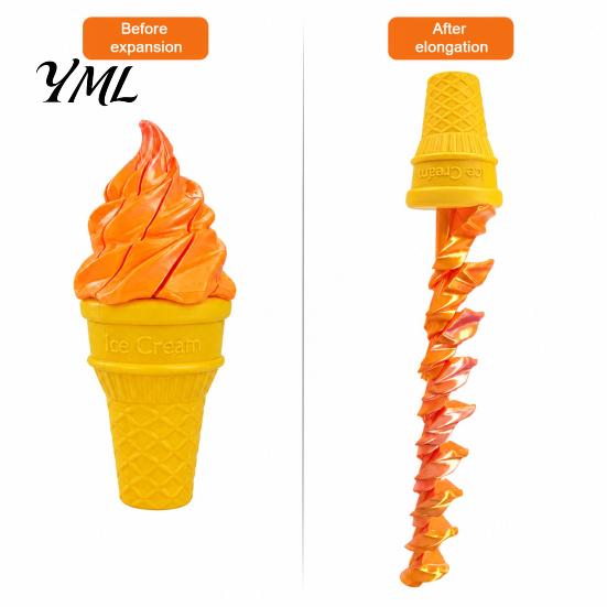 Portable Fidget Tools Telescopic Ice Cream Cone Toy, Novelty Spiral Swords, Sensory Stress Fun Office Relievers Relief Toy for Anxiety, Decompression
