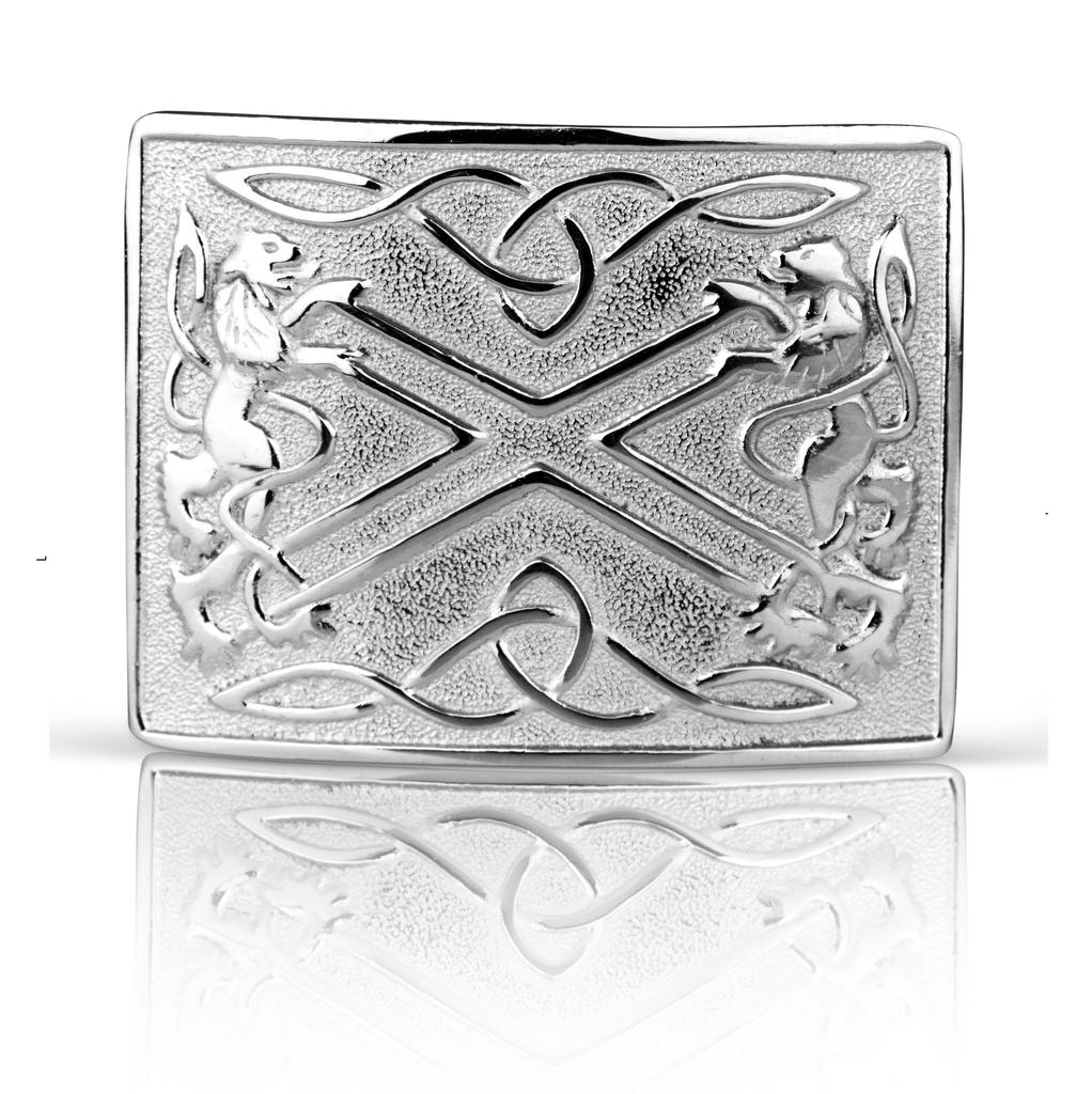 Scottish Kilt Belt Buckle Brass Mirror Shine Celtic Antique Design Sporran