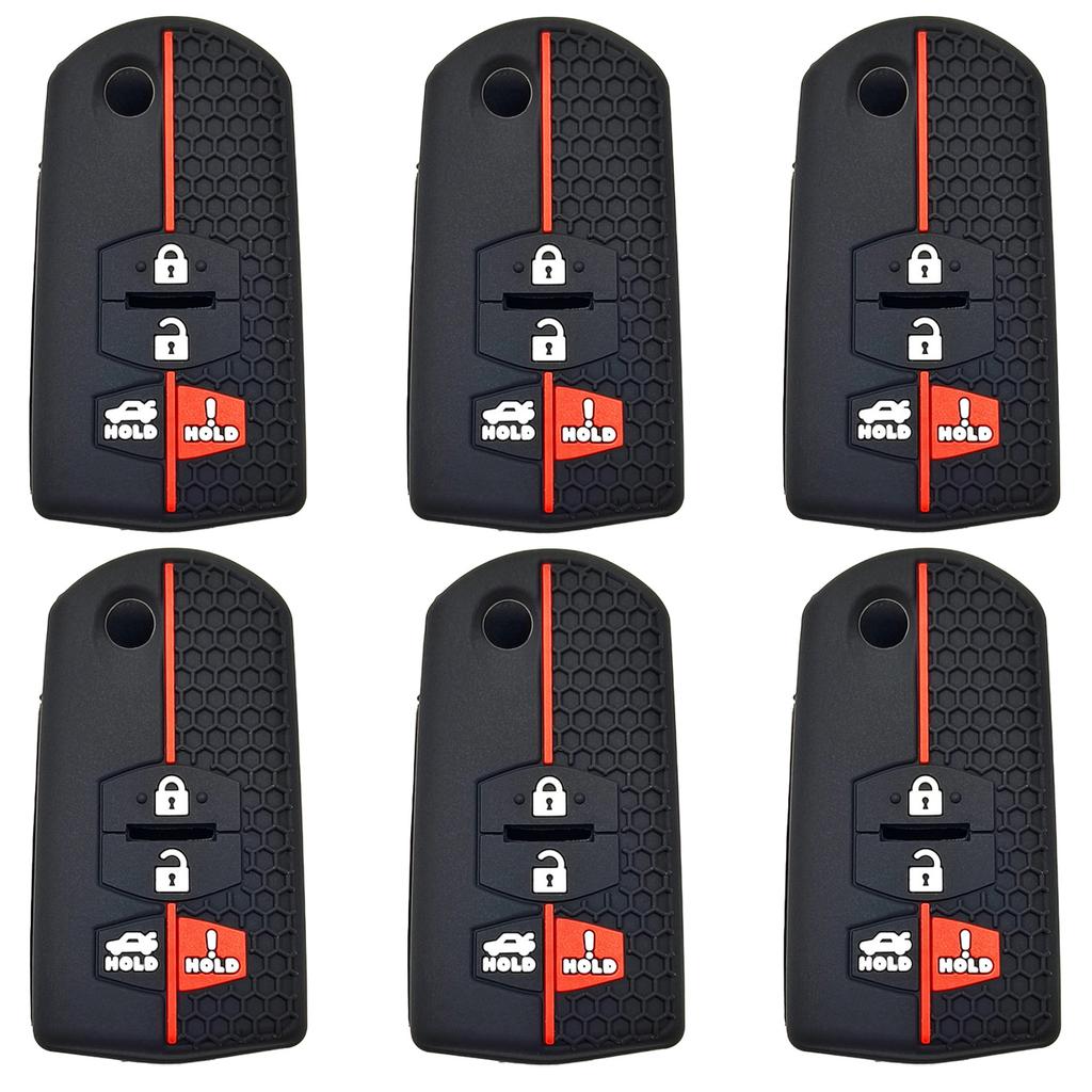 Silicone Car Key Case Holder Shell Soft Remote Cover Protector For Mazda 6 M3 Atenza Cx4 4 Buttons Flip Folding Key Accessories
