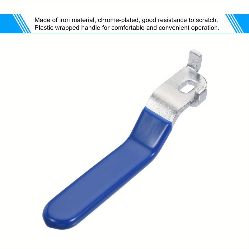 1 stuks Hendel IJzer Verchroomd Vervanging Kwartslag met Kunststof Handvat Blauw voor DN25 Kogelkraan