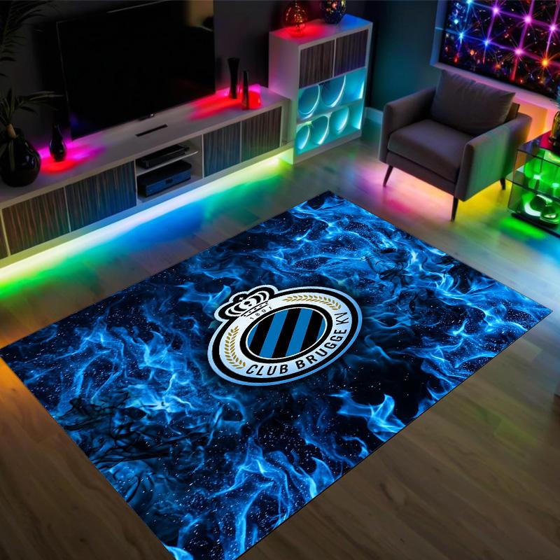 Club Brugge FC Design Tappeto in Velluto di Cristallo Accogliente Non?Tappeto Stampato Antiscivolo per Camera da Letto Soggiorno Ingresso