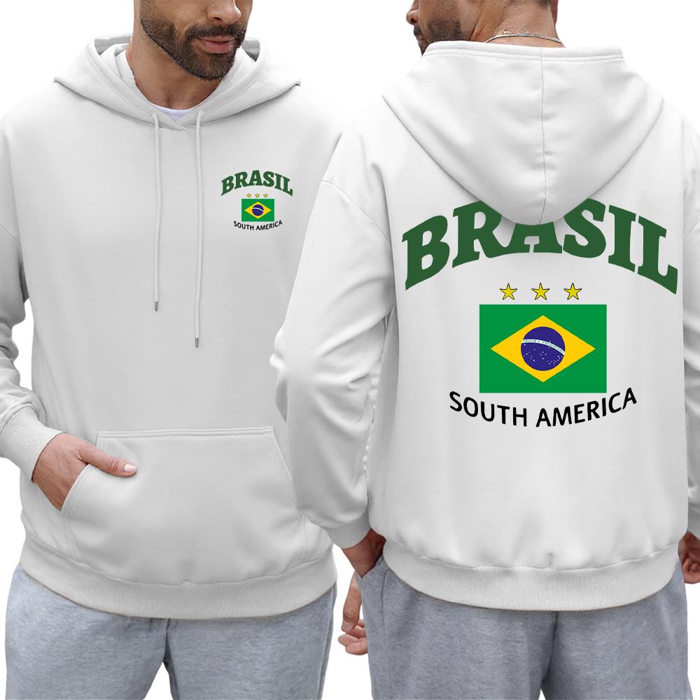 Brazilian South American Print Men's Hoodie Hip Hoodie Fashion Casual Loose Street Style Fleece Multi-Color Pullover Autumn and Winter