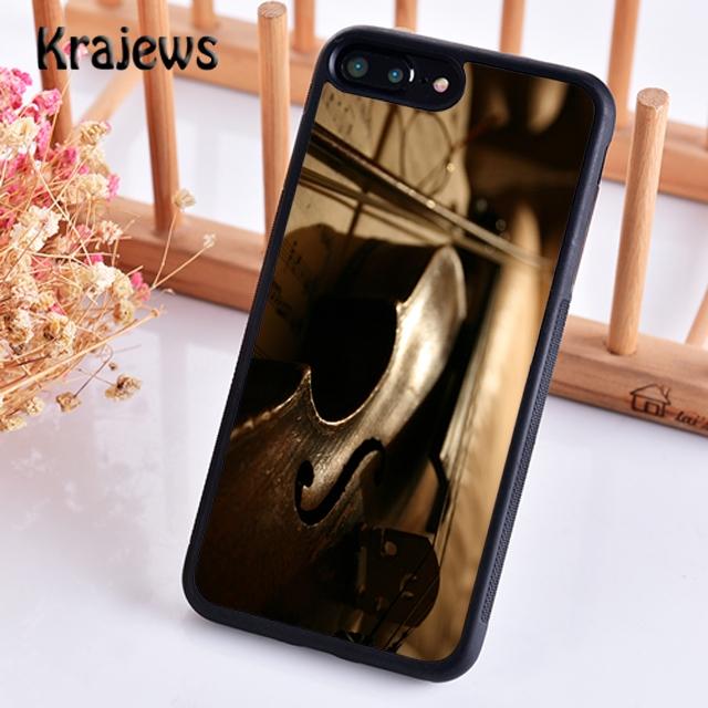 Krajews Elegant Wooden Violins Bow Sheet Music Phone Case For iPhone 17 Air 16 15 14 Plus 11 12 13 Pro Max Coque Fundas