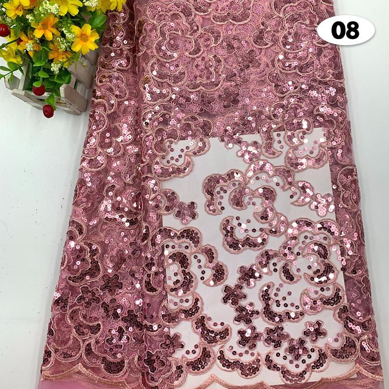 1Yard Embroidery Fabric with Bead Sequins for Bridal Dress Luxury Evening Dress DIY Sew French Tulle Fabric for Wedding Party
