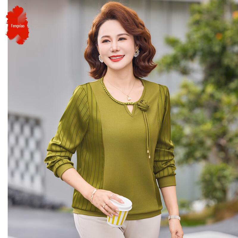 Women s Floral Hollow-Out Long Sleeve V-Neck Blouse 5XL