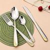 4Pcs Silver Gold Stainless Steel Tableware with Dinner Knife Dinner Fork Soup Spoon Tea Spoon Delicate Household Tableware