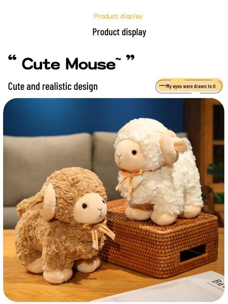 Simulated Sheep Plush Toy - Lamb Doll & Alpaca Pillow for Children's Birthday Gift