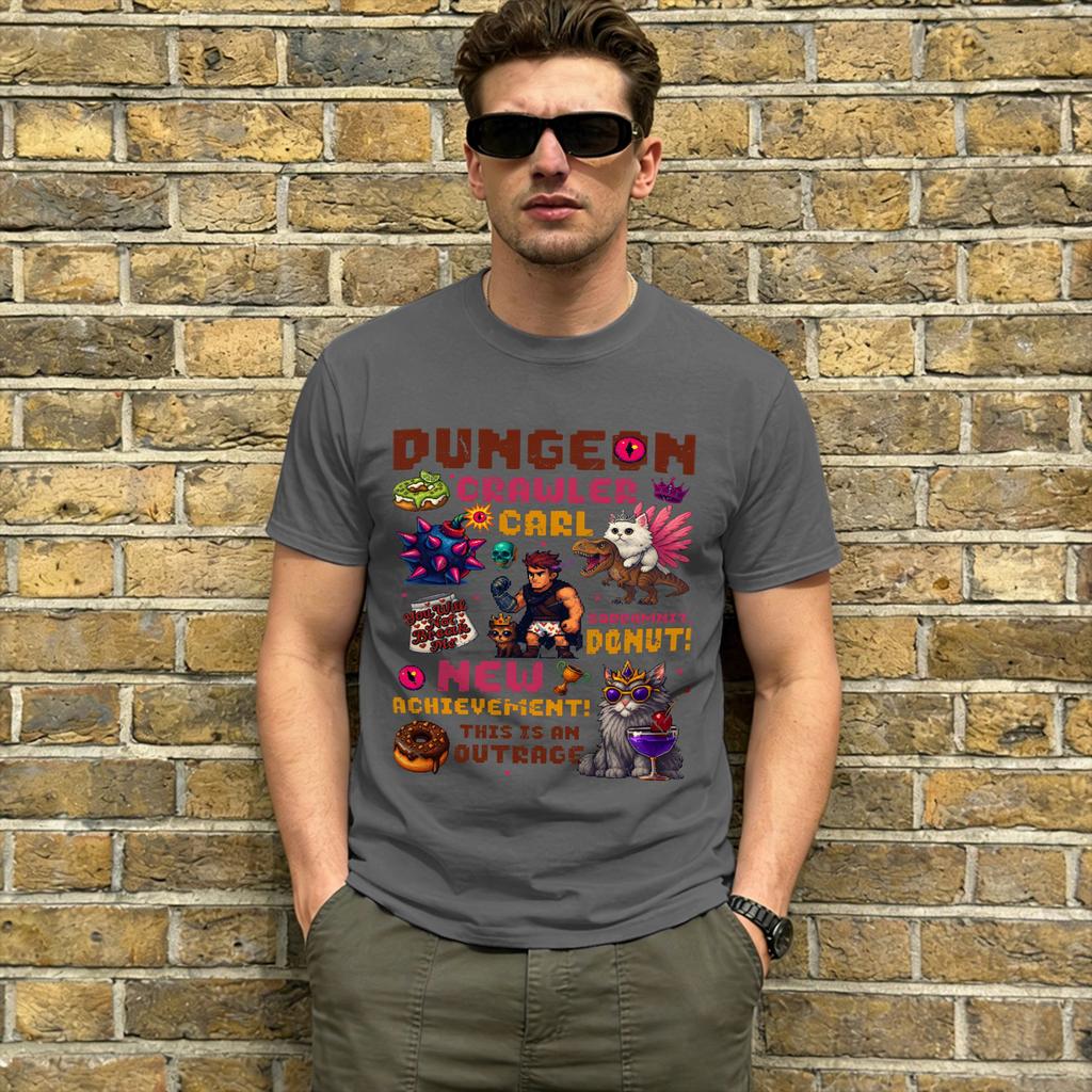 Unisexs TShirt Dungeon Crawler Carl Vintage Pure Cotton Tee Shirt Short Sleeve T Shirt Round Collar Clothing Birthday Present