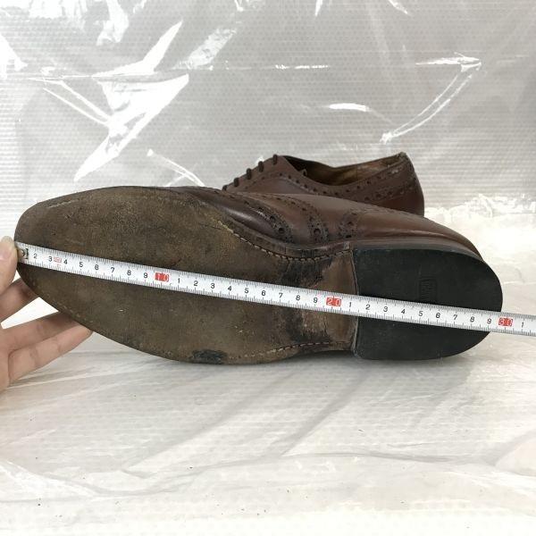 80s-90s Vintage Church's Old Church Leather Full Brogue Wingtip Oxford 8F / 26.5cm / Brown Dress Shoes