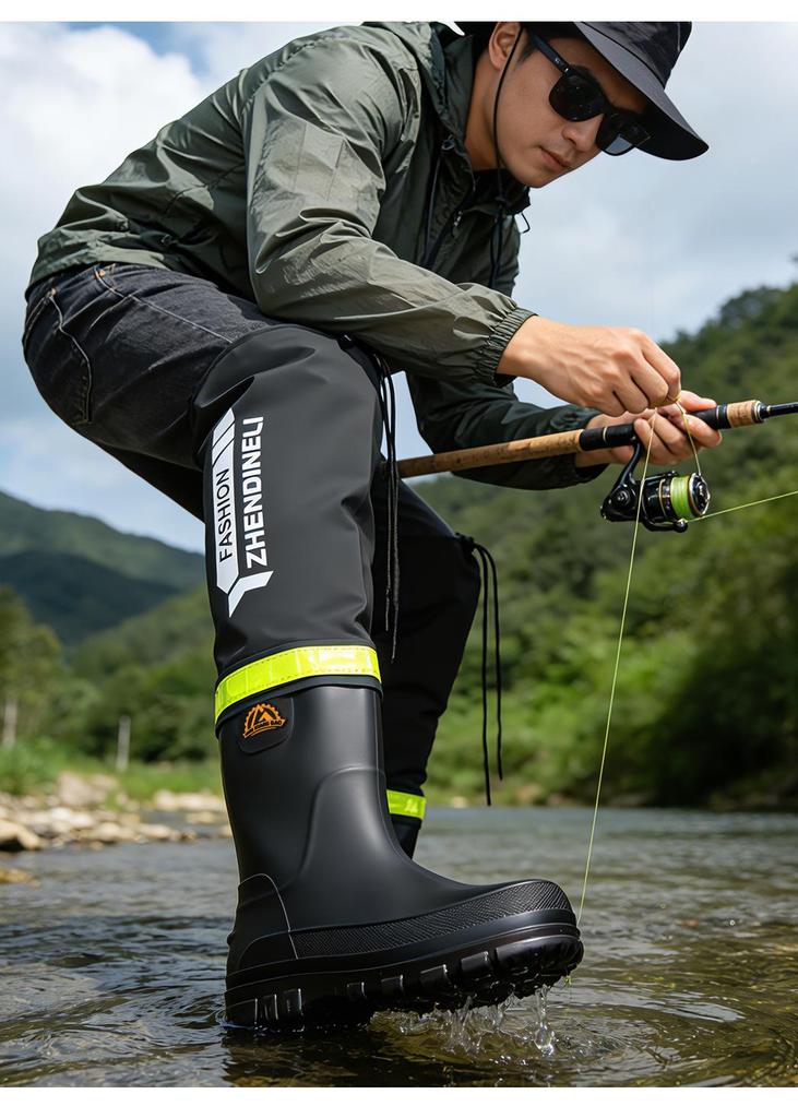 Men's Plus Size Waterproof Over-the-Knee Non-Slip Fishing & Beachcombing Boots
