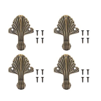 4pcs Set Antique Wooden Box Corner Foot Jewelry Gift Box Feet Corners Bottom Feet