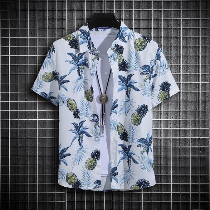 Mens Loose Tie Dye Short Sleeve Casual Hawaiian Beach Shirt