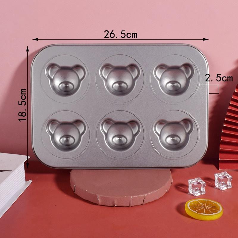 4/6/9/12 Even Bear Mold Baking Mold Pan Non-Stick Diy Cute Candy Cake Mold Tool Decoration Biscuit Candy Mold Baking Accessories