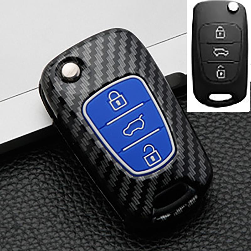 

Carbon Car Key Case Cover For Hyundai Accent Elantra I20 I30 Ix20 Ix25 Ix35