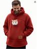 2025 Unisex European & American Style Coral Fleece Hooded Casual Sweatshirt