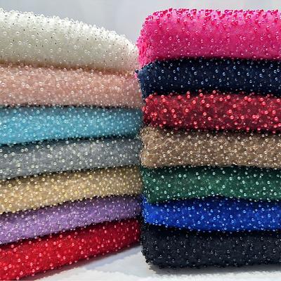 1 Curte Broderie de Lux Perle Pai Pai Mărgele Libere PânzăGorgeous Dantelă Gaze Africană Pânză DIY Rochie de Mireasă Handmade Îmbrăcăminte