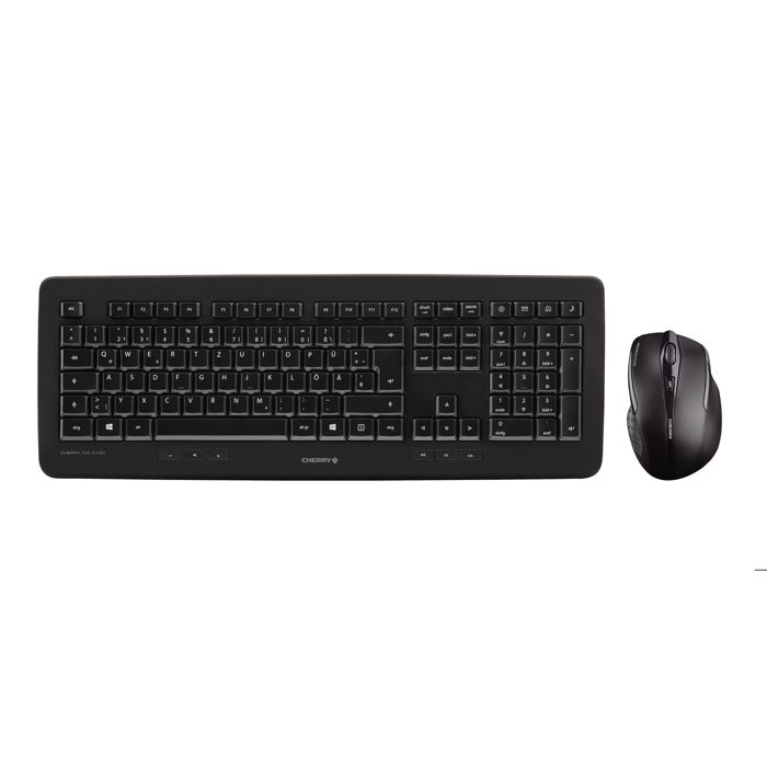 Clavier et souris sans fil - cherry - dw 5100 - noir - suisse - 2,4 ghz multimédia