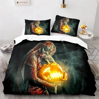 Horror Theme Spooky Bedding Set Boys Girls Twin Queen Size Duvet Cover Pillowcase Bed Kids Adult Home Textileextile