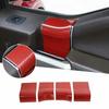 4pcs Inner Door Handle Panel Cover Trim For Ford F150 2015- Red Carbon Fiber