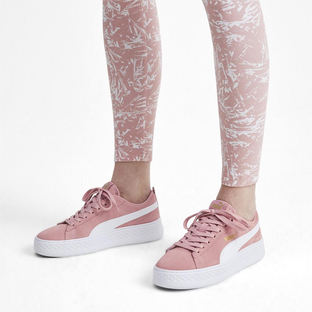 Puma SMASH PLATFORM SD Women's Sports Shoes Pink 36648810 Size 38.5