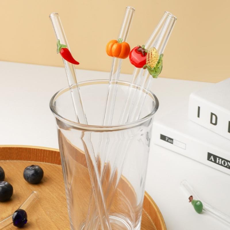 Flexibles Glasstrohhalm-Set, Inklusive Reinigungsbürste, Ideal für Milchshakes & Limonaden, Perfektes Geschenk für Geburtstage & Hochzeiten