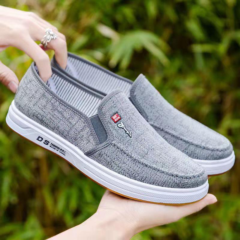 Scarpe da uomo in tessuto Vecchie Pechino, scarpe da lavoro piatte antiscivolo, fondo tendineo, scarpe di tela traspiranti, papà, marito, scarpe casual