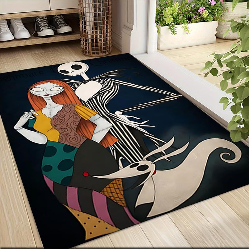1Pc Christmas Nightmare Before Christmas Carpet Rug Soft Washable Antislip Home Living Room Sofa Mats Personalized Christmas Rug