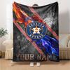 Name Custom Houston Astros Print Flannel Blanket High Quality Warm Comfortable Cover for All Seasons Perfect for Gifts Home Decor