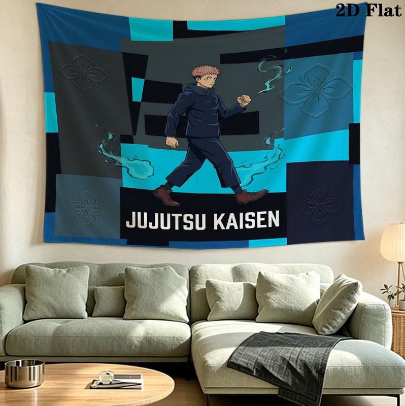 Jujutsu Kaisen Nástěnná tapiserie Estetické závěsné na zeď Potiskovaná látková přikrývka Dekorativní tapiserie Pro ložnici Obývací pokoj Domácí dekorace