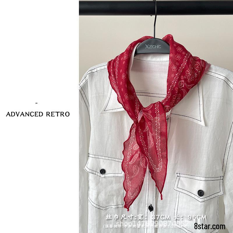 High-End Beaded Bandana Scarf: Spring & Autumn Fashion Accessory