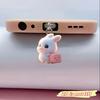 Travel Rabbit Dust Plug Cute 2D Phone Charge Port Plug For iPhone Type C Anti Dust Cap Decoration Pendant Birthday Gift2