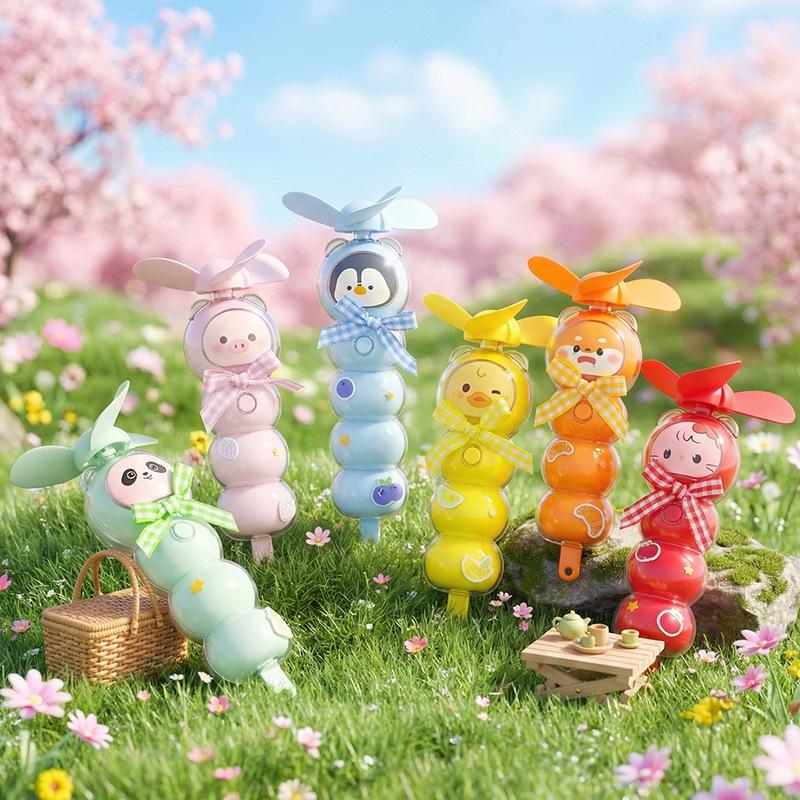 New USB Rechargeable Silent Handheld Cartoon Mini Fan for Kids and Students