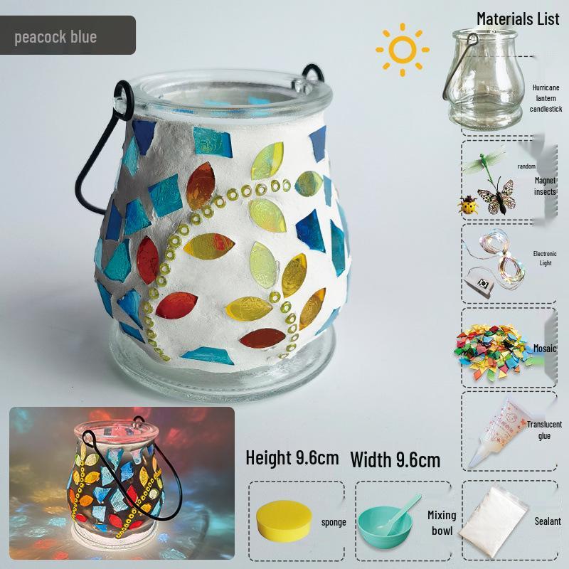 

Набор для изготовления мозаичного фонаря своими руками ручной работы ко Дню матери - Подсвечник Игрушка для девочек и детский сад Сделанная своими руками настольная лампа