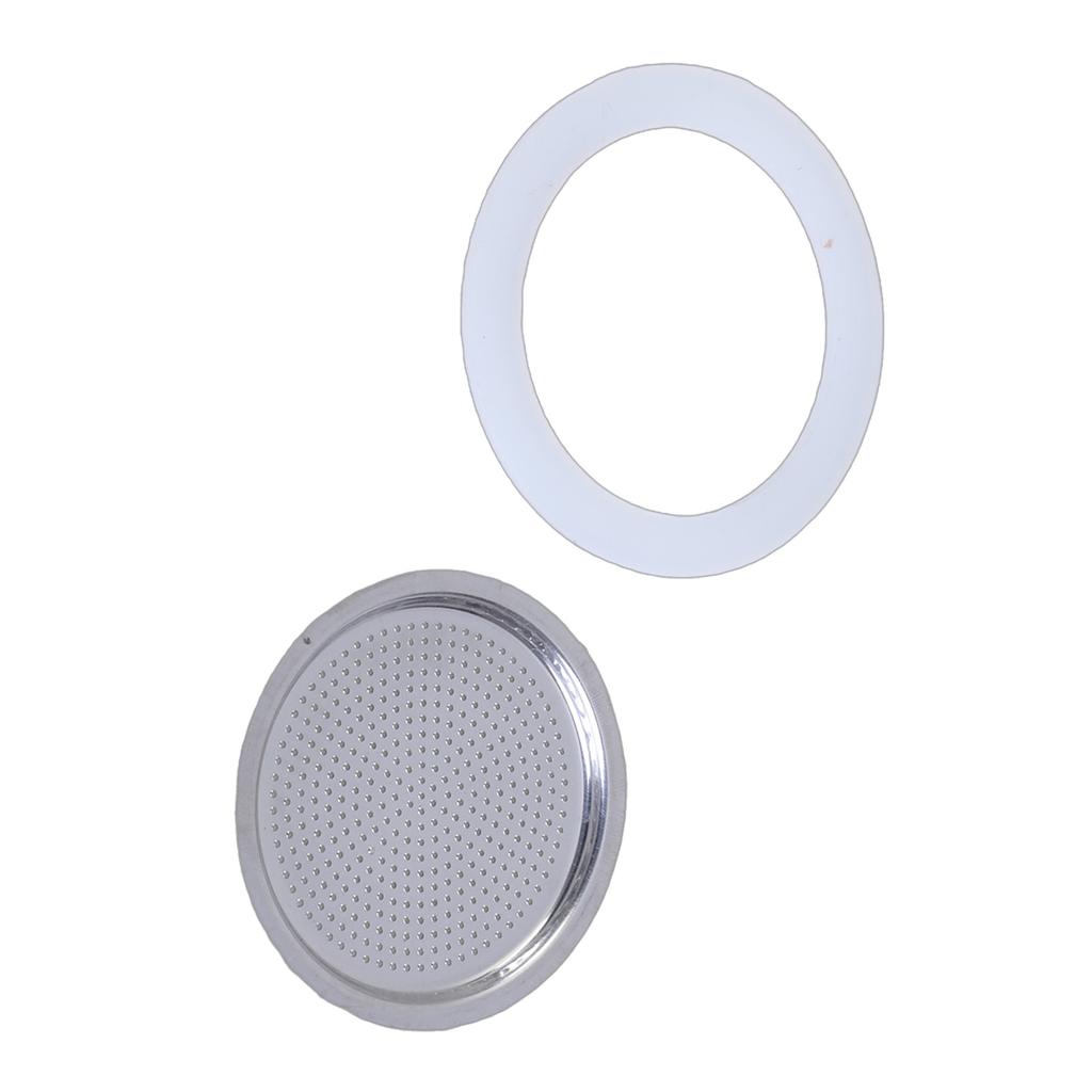 Espresso Machine Gasket Seal and Stainless Steel Filter Rubber Sealing Rings Coffee Maker Replacement Accessories