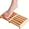 1pc Wooden Foot Massager with Shiatsu Roller - Ergonomic, Comfortable Wooden Design for Foot and Toe Relaxation