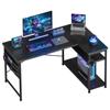 YeTom Desk Gaming Desk Width 120cm PC Desk Corner Desk Adjustable Shelf Height Storage Bag Included PC Study Desk Work Home Work Remote Work Game
