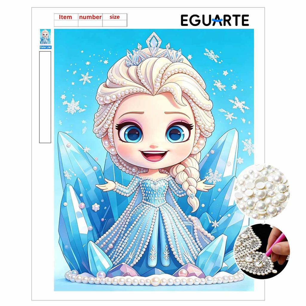 Disney Pearl Painting Elsa Childhood DIY Pearl Painting Gem Art Pearl Dot Painting Picture Crafts Adult Beginner Gifts Home Decor