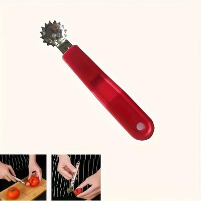 1pc Using a Fruit and Vegetable Corer, Easily Remove Tomato Stems and Strawberry Cores.