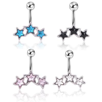 Fünfzackiger Stern Bauchnabel Nagel Bauchnabelring Bauchnabel Schnalle Körperpiercing Neues Produkt