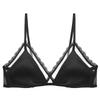 French underwear sexy thin glossy lace bra without steel ring triangle cup small chest shows big gathering underwear bra