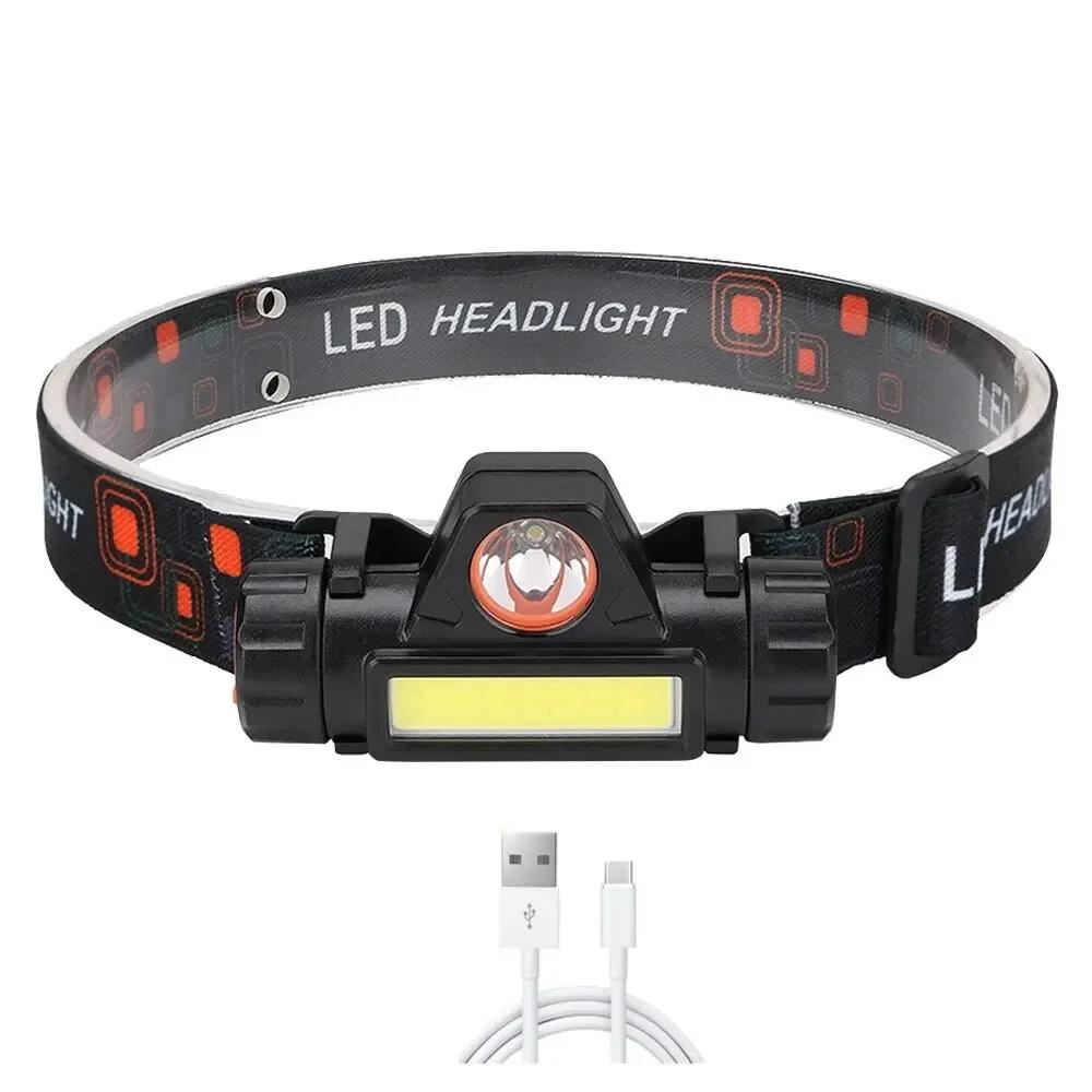Q5 COB Led Headlamp Powerful Built-in 18650 Battery Outdoor Camping Fishing Headlight Stepless Dimming