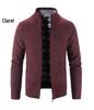 2024 Men's Autumn/Winter Stand-Up Collar Fleece-Lined Cardigan Sweater