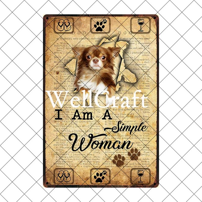 [ Wellcraft ] Chien Chihuahua Animal de Compagnie Sous la Douche Vin Bain Boutique Art Métal Étain Panneau Mur Poster Peinture Fer Pub D-04 20*30 CM