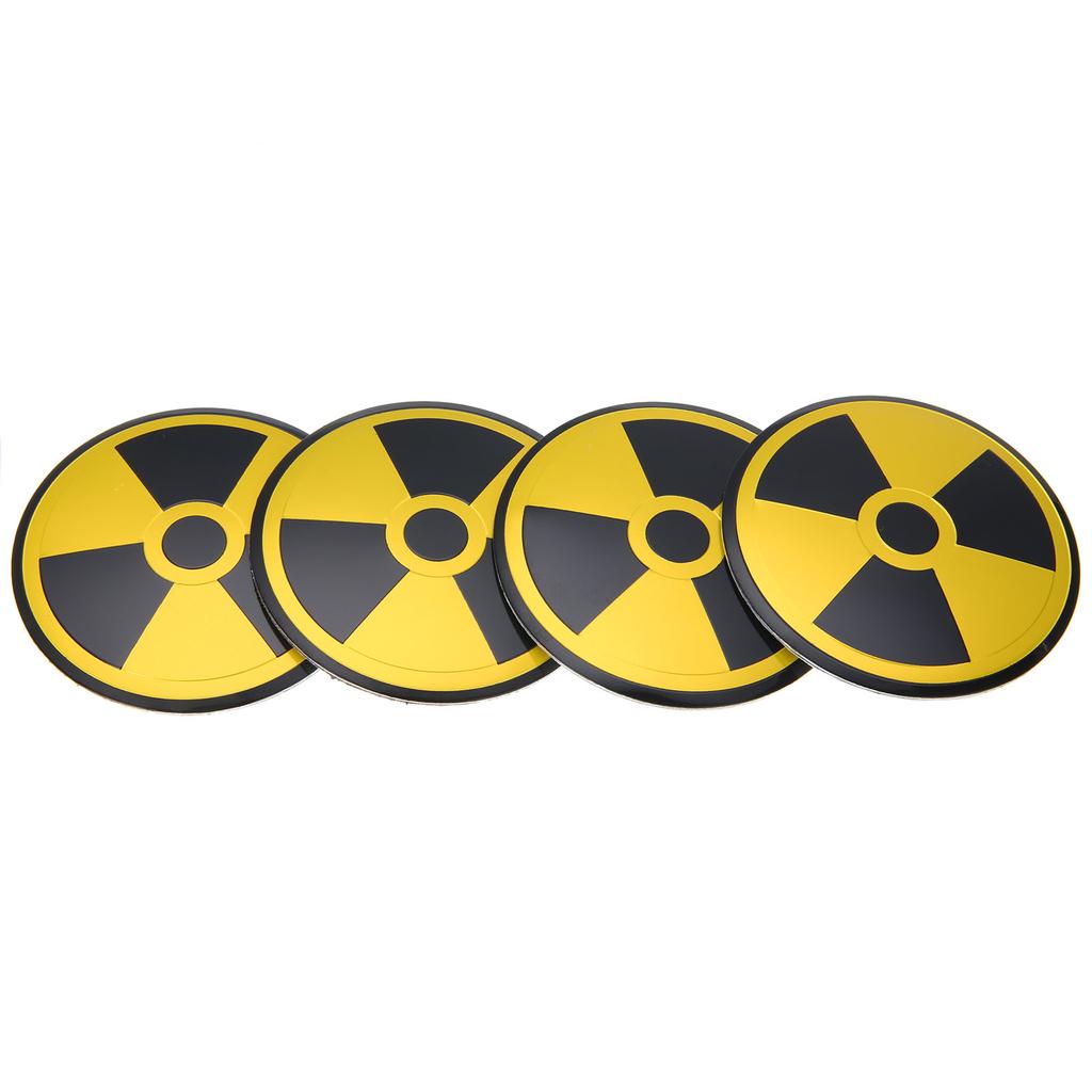 4 szt. Symbol ostrzegawczy nuklearny Koła Centrum Hub Cap Emblem Badge Naklejka Naklejka