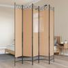 5 Panel Room Divider Beige 200 X 200 Cm Fabric