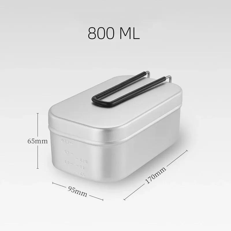 

800/1400ML Aluminum Lunch Boxes Travel Camping Tableware Mess Tin Outdoor Picnic Tourist Bowl Dishes Bento Hiking Supplies
