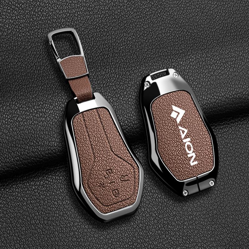 Zinc Alloy Leather Car Remote Key Cover Key Shell General Aviation Aian Hyper Gt Ht Key Chain Car Key Box Car Accessories