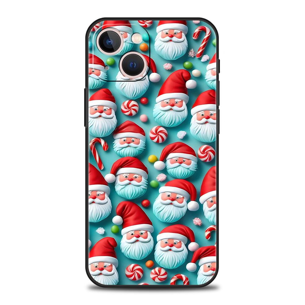 New Year Christmas Phone Case for iPhone 16 15 14 13 12 Pro Max 11 Pro Max 7 8 Plus 16E XR Shockproof Soft TPU Shell Fundas Bags