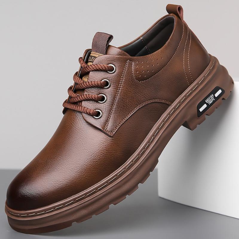 Fashion 2024 Spring and Autumn British Style Men's Shoes Wedding Tide Soft Leather Casual Shoes a Foot Off All Matching Leather Shoes